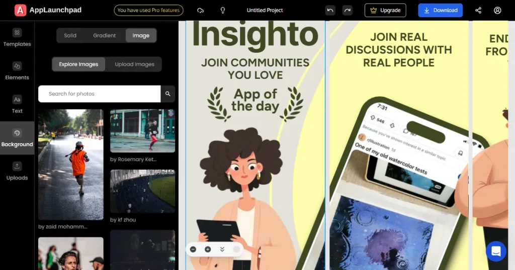 AppLaunchpad unsplash integration