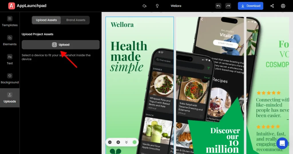 Upload app screens on AppLaunchpad