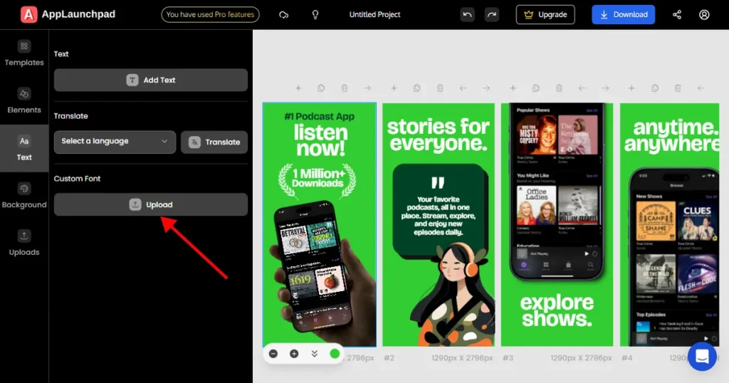 Upload custom font on AppLaunchpad