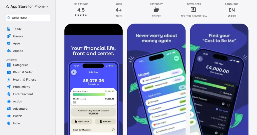 YNAB app store screenshots