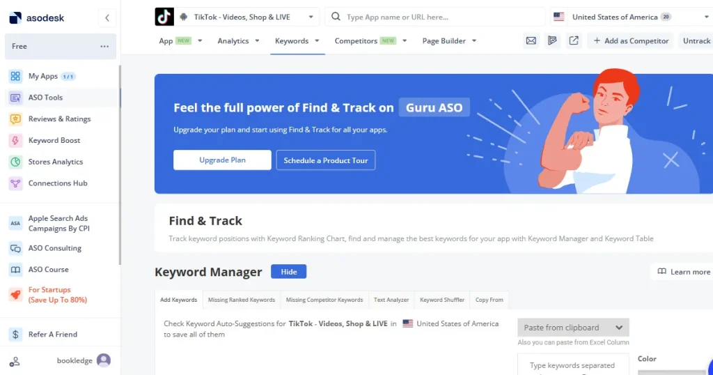 Asodesk keyword manager tool