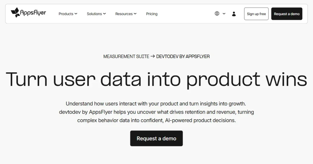 Appsflyer homepage