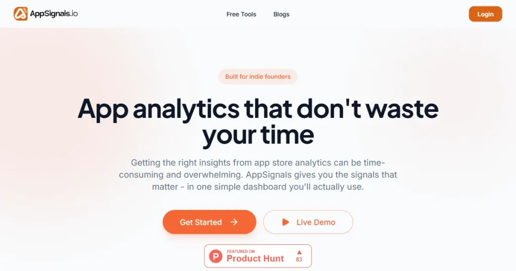 App Signals homepage