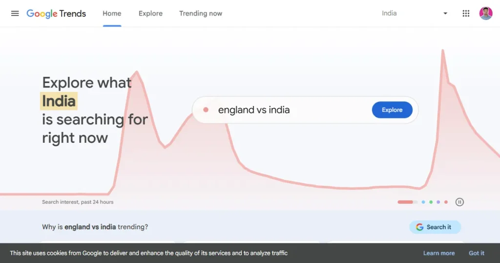 Google trends page