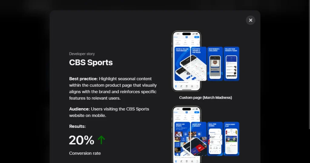 Improved conversions of CBS Sports