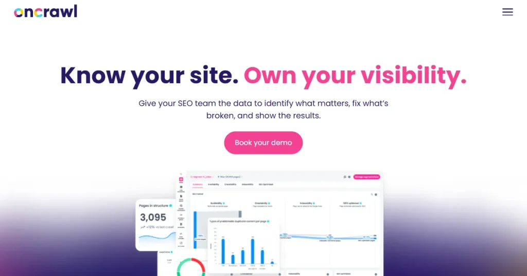 Oncrawl homepage