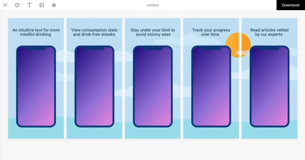 Previewed app store screenshots