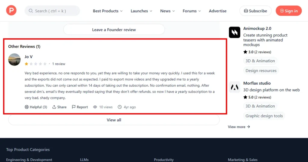 Previewed App review on Product Hunt