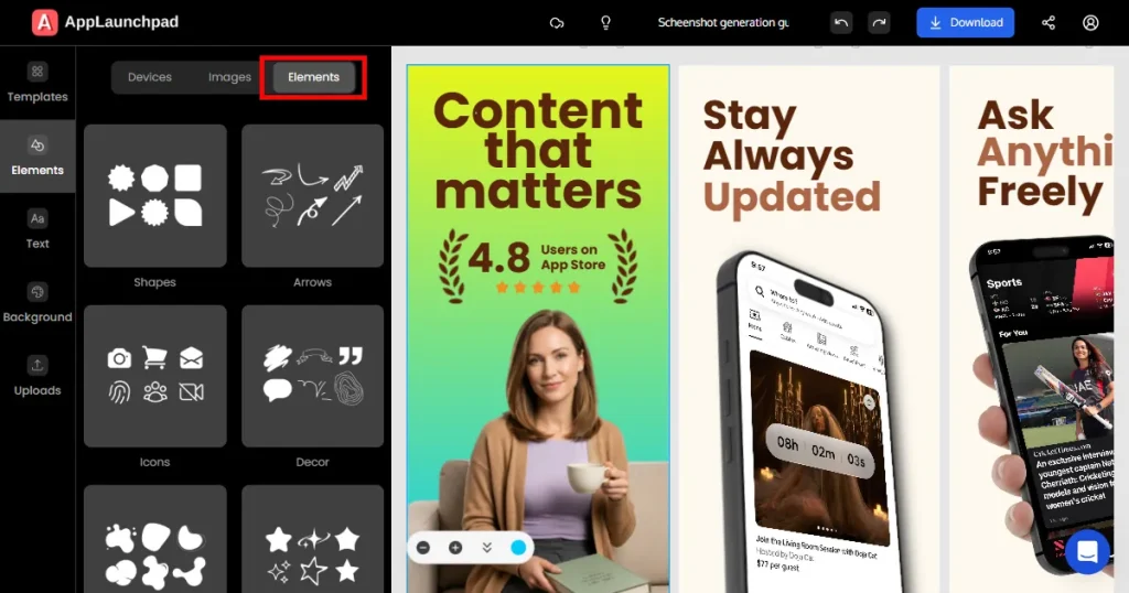 Adding elements to AppLaunchpad