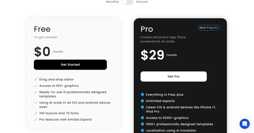 AppLaunchpad pricing page