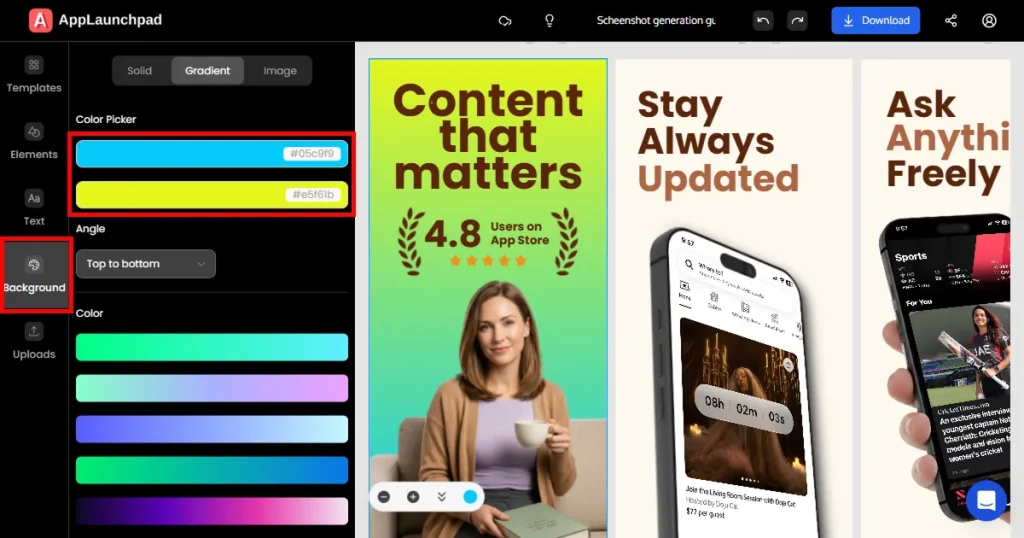 Changing the color of the background
