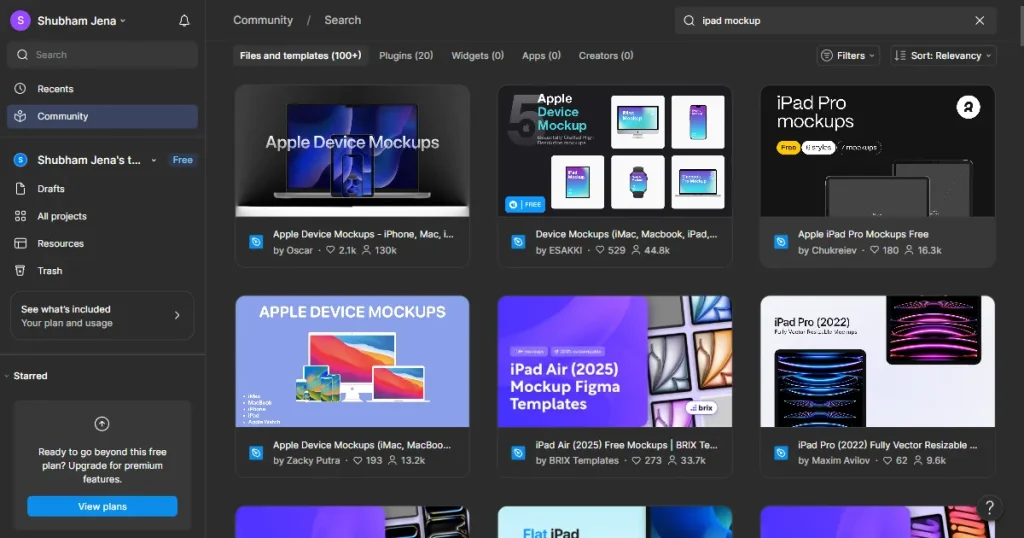 Figma community iPad mockup templates