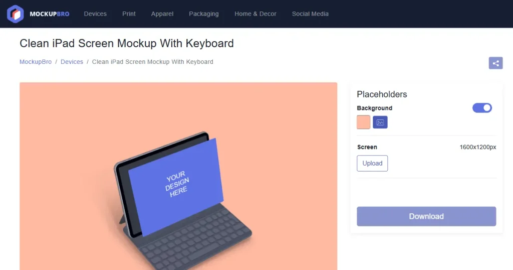 MockupBro iPad mockup template