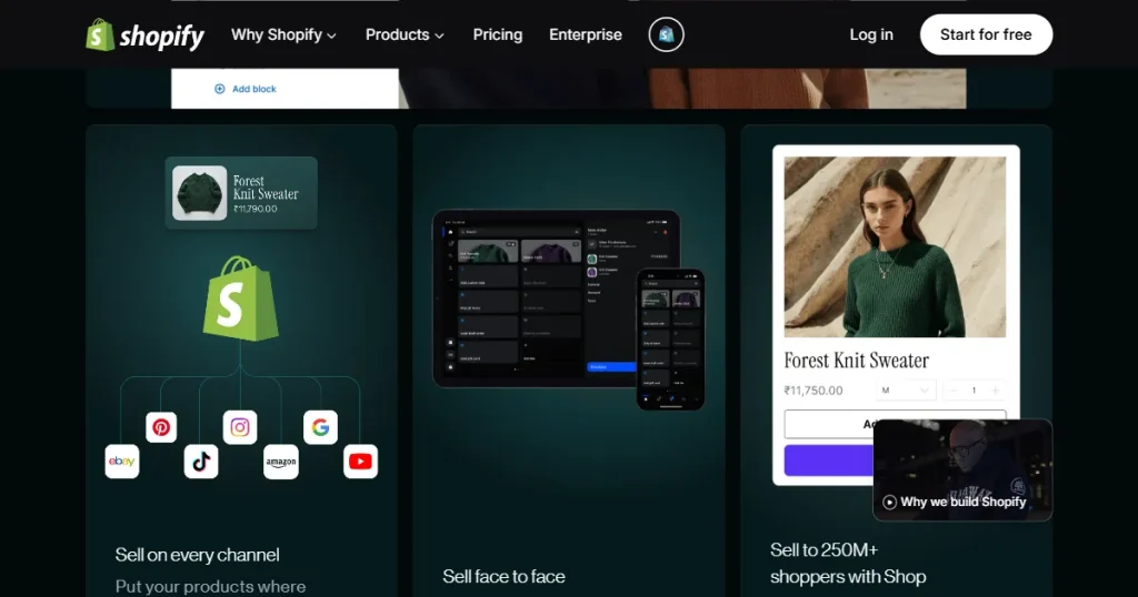 Shopify homepage