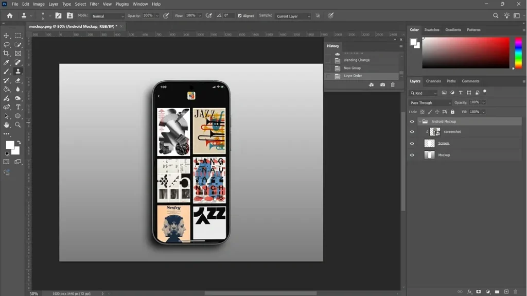 Adding finishing touches to the Android mockup