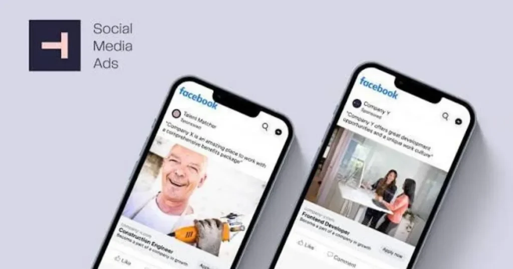 Android mockups in social media ads