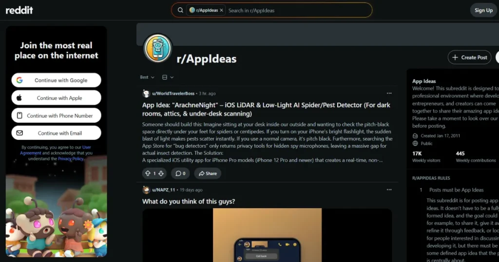 AppIdeas subreddit