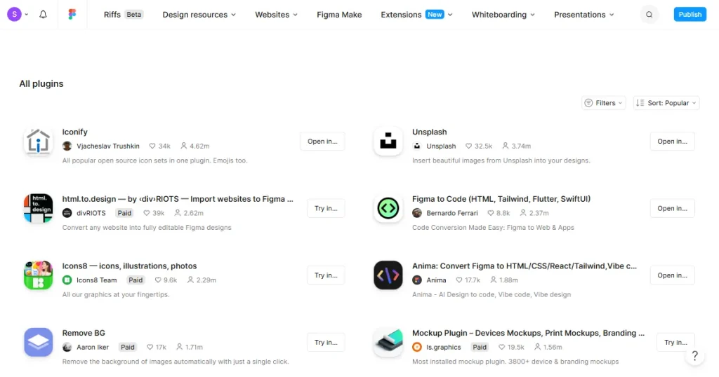 Figma community plugins