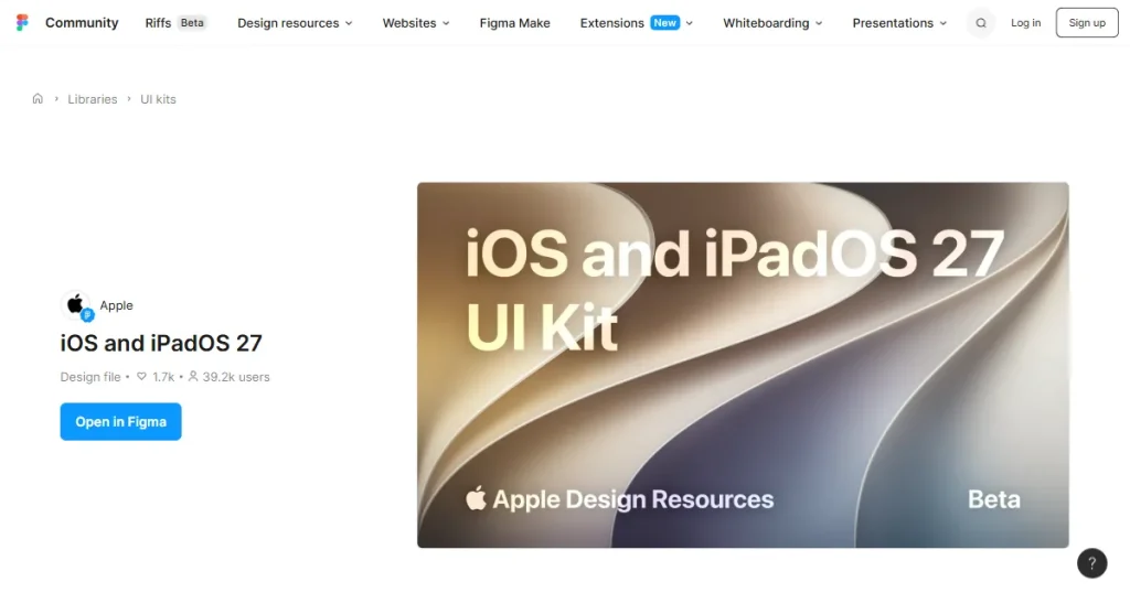 iOS and iPadOS 27 UI Kit