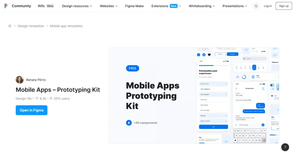 Mobile Apps - Prototyping Kit Figma plugin