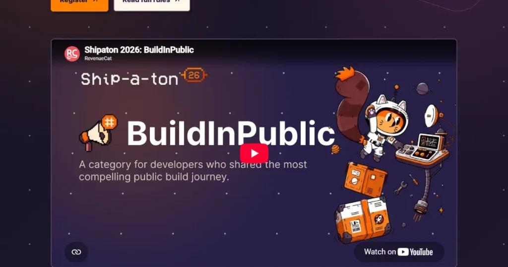 Shipaton Build in Public award page