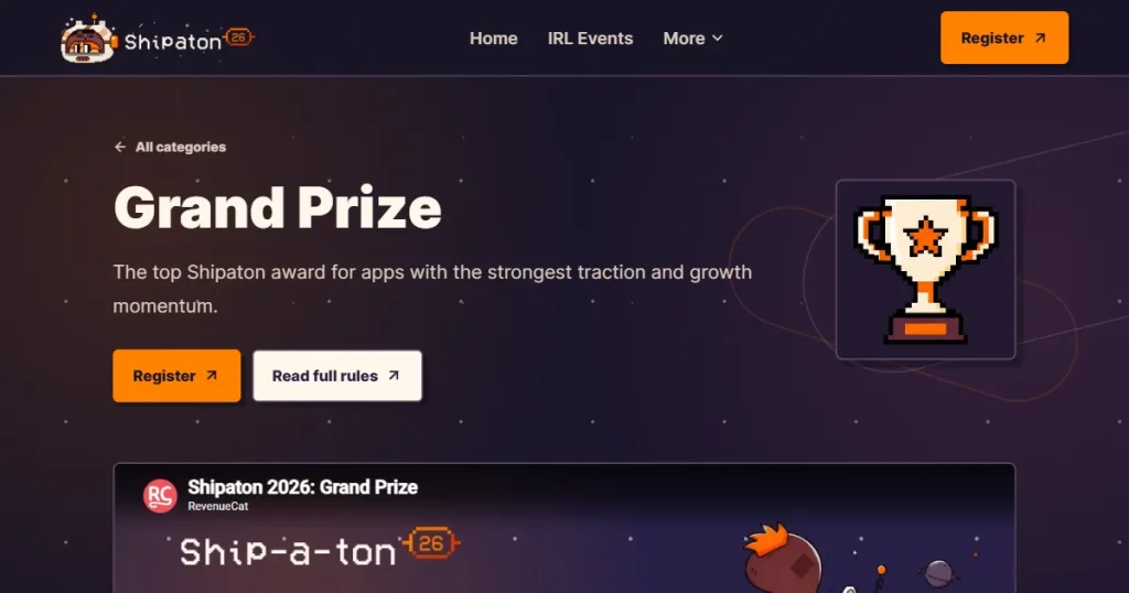 Shipaton Grand Prize page