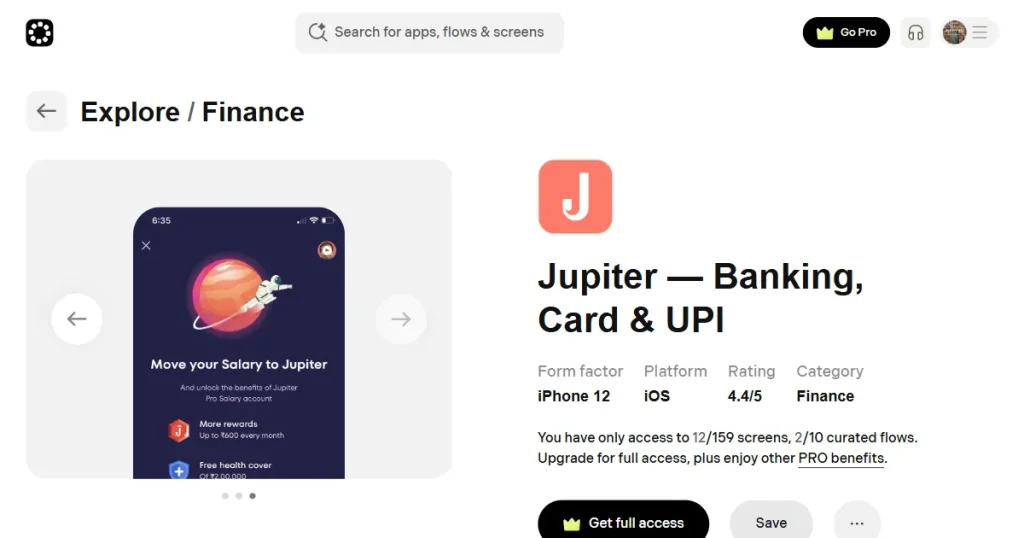 Appshots Jupiter app screens