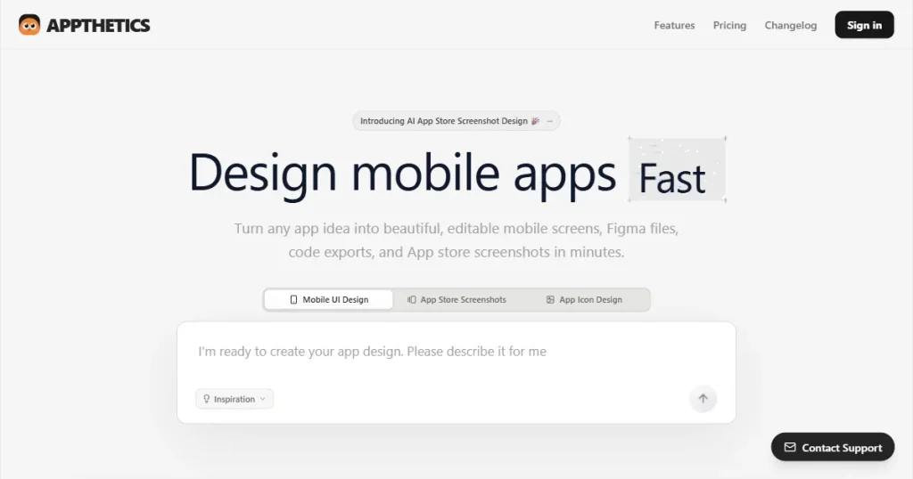 Appthetics homepage