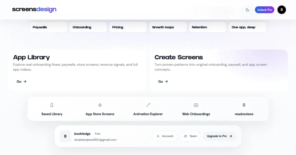 Features of Screensdesign