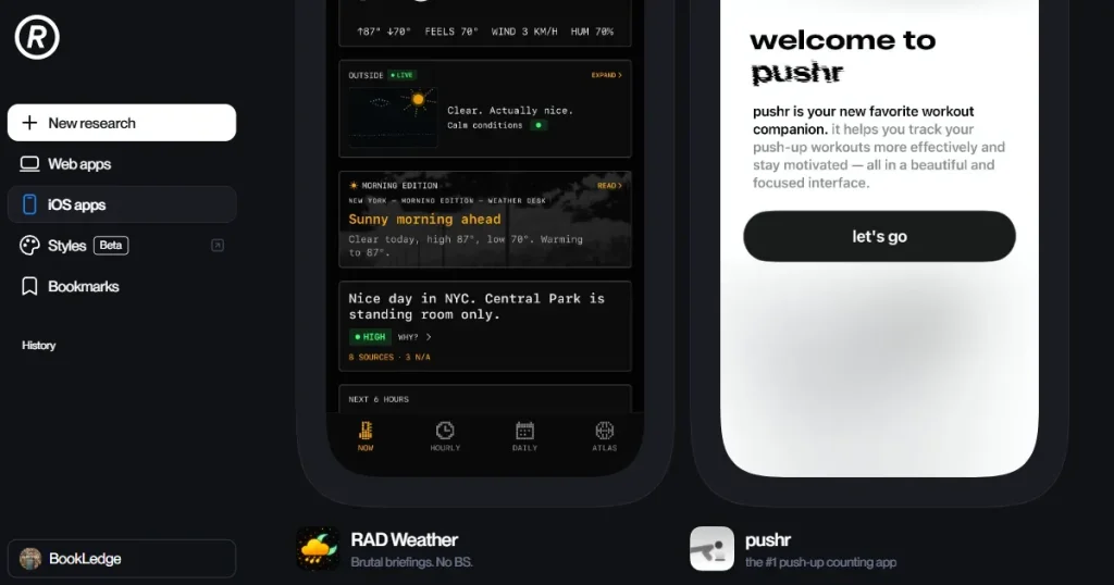 Refero iOS apps page